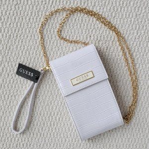 White Cely Phone Crossbody Guess